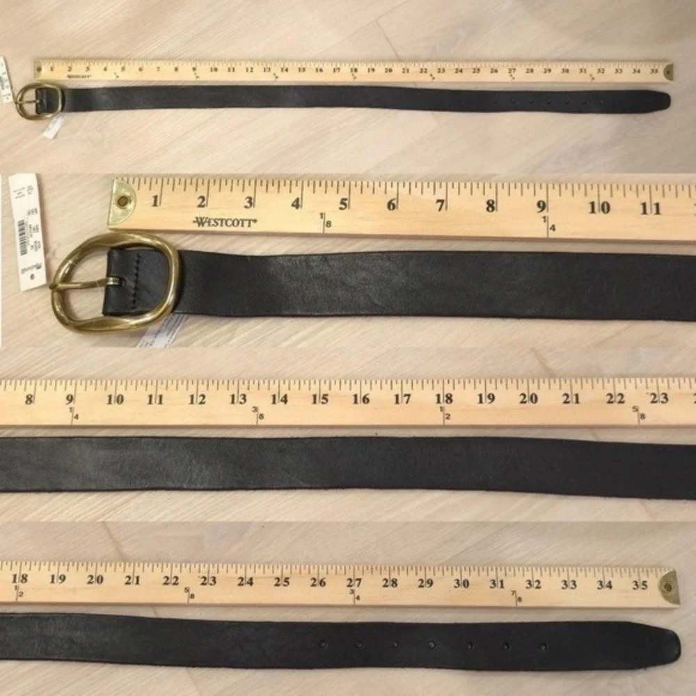 Madewell Women's Black Belt Oval Buckle Belt - Size XS